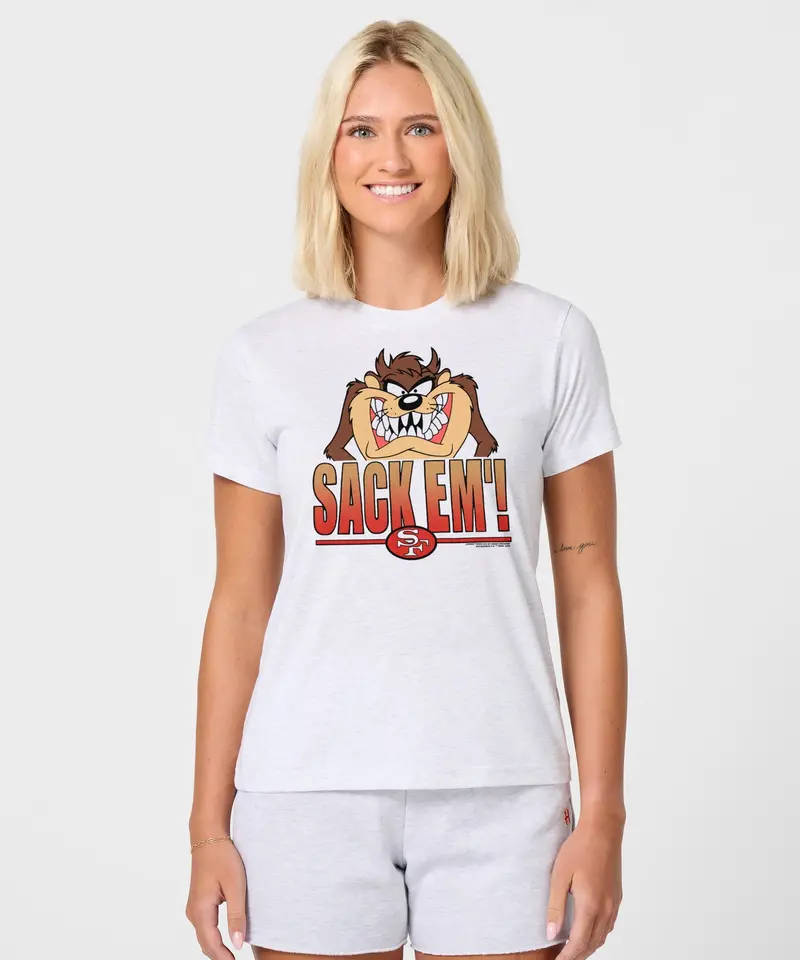 Women's Looney Tunes Taz Sack Em' X San Francisco 49Ers 3