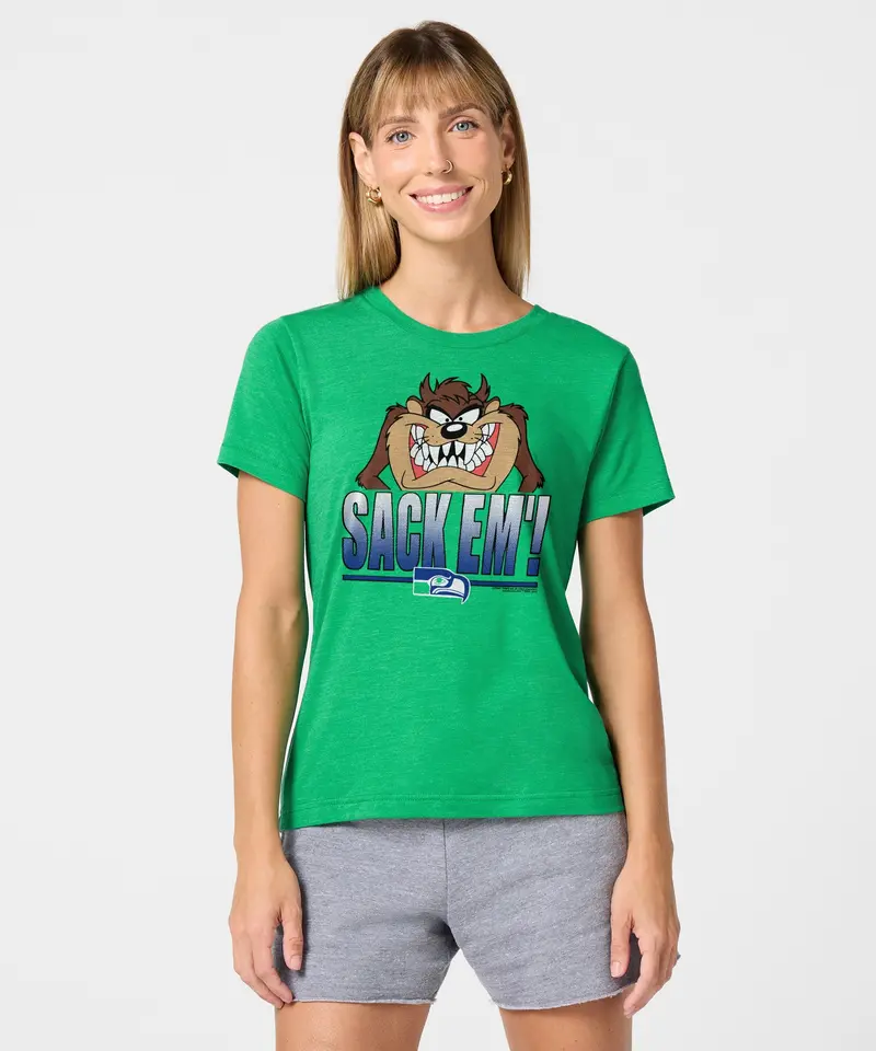 Women's Looney Tunes Taz Sack Em' X Seattle Seahawks 3