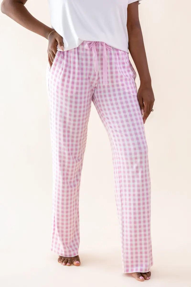 Women's Lounge Pants In Gingham Thistle 1