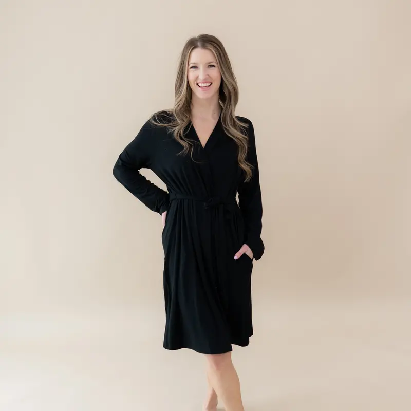 Women’S Lounge Robe In Midnight 1