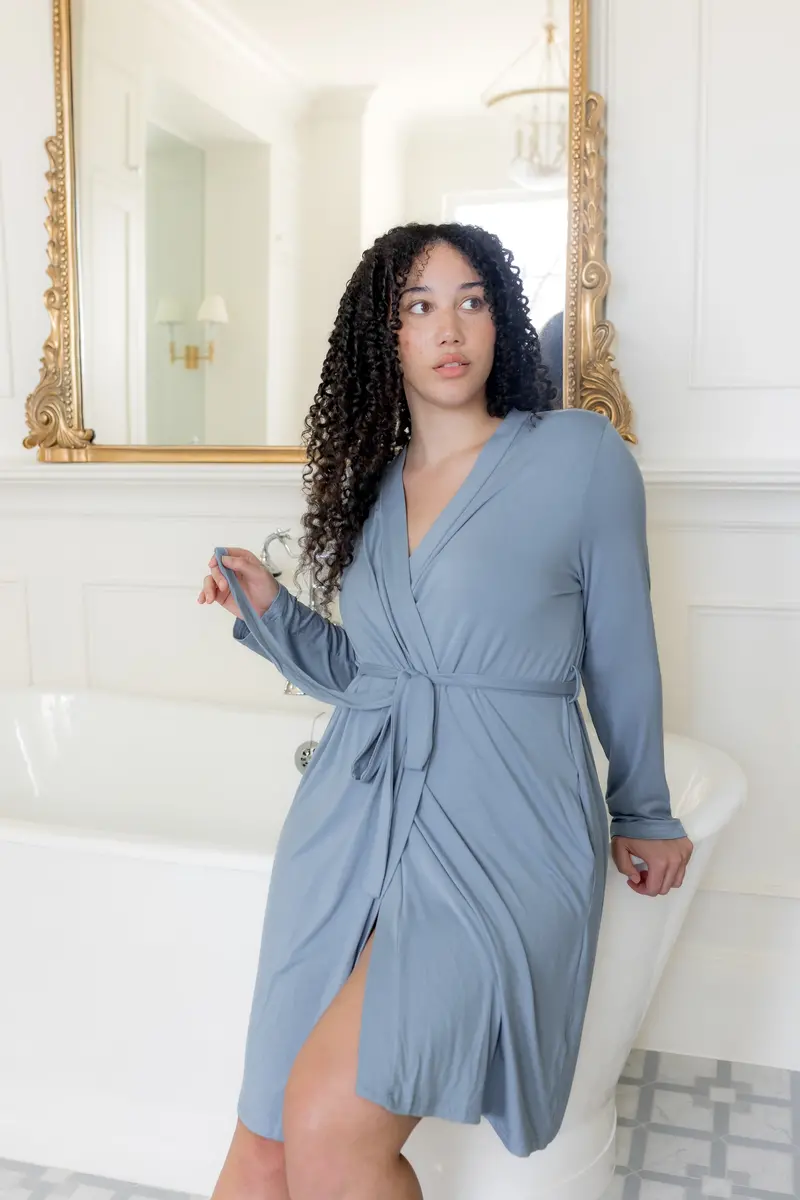 Women's Lounge Robe In Slate 1
