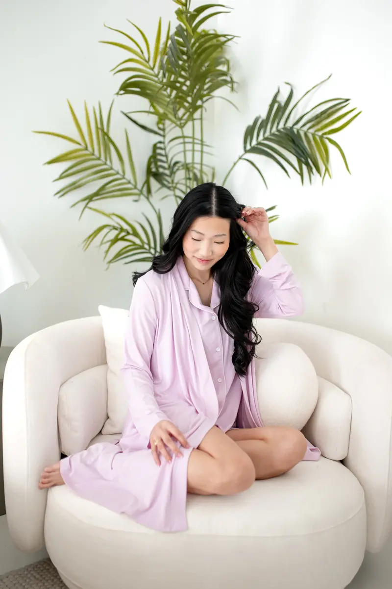 Women's Lounge Robe In Thistle 1