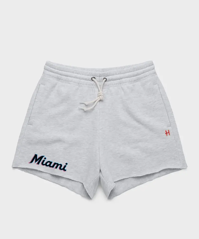 Women's Miami Marlins Jersey Logo '19 Sweat Shorts 1