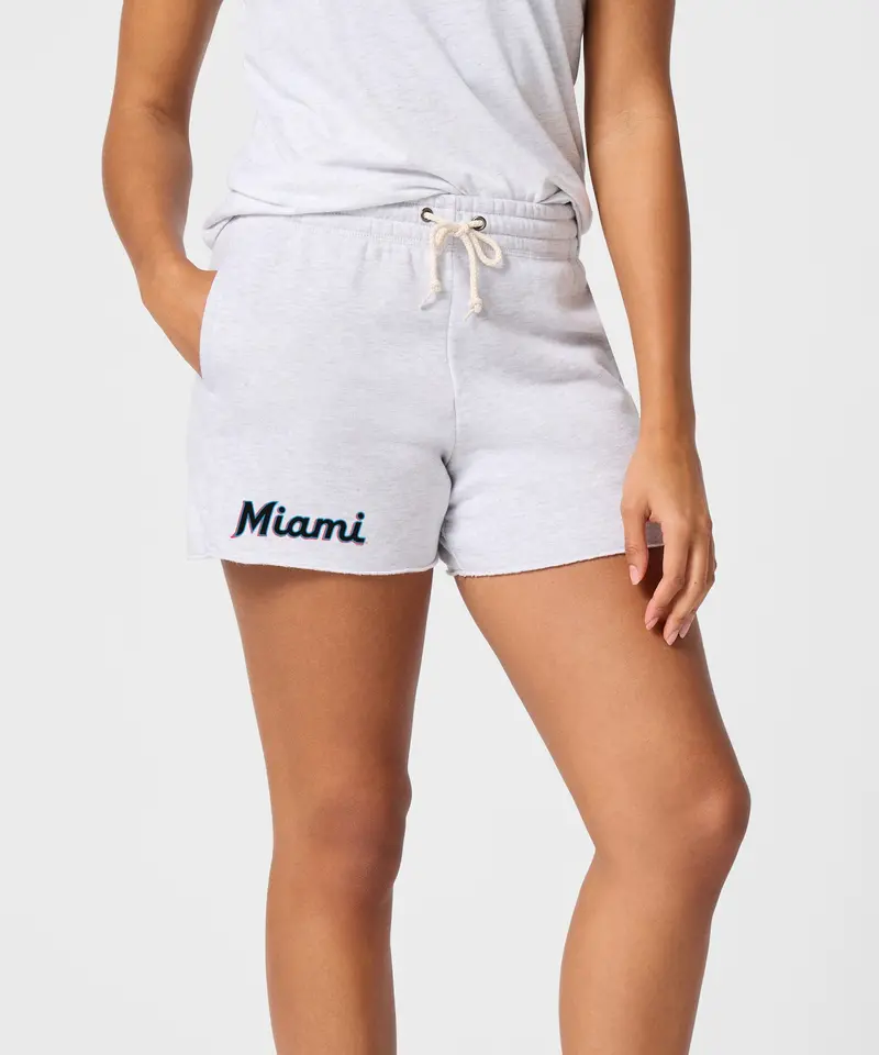 Women's Miami Marlins Jersey Logo '19 Sweat Shorts 3