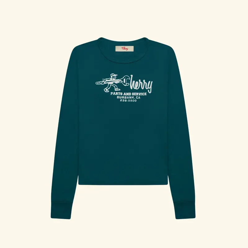 Women's Parts And Service Long Sleeve Tee (Emerald) 1