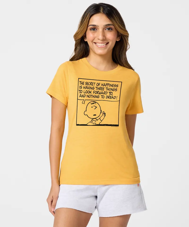 Women's Peanuts Charlie Brown Secret Of Happiness 3