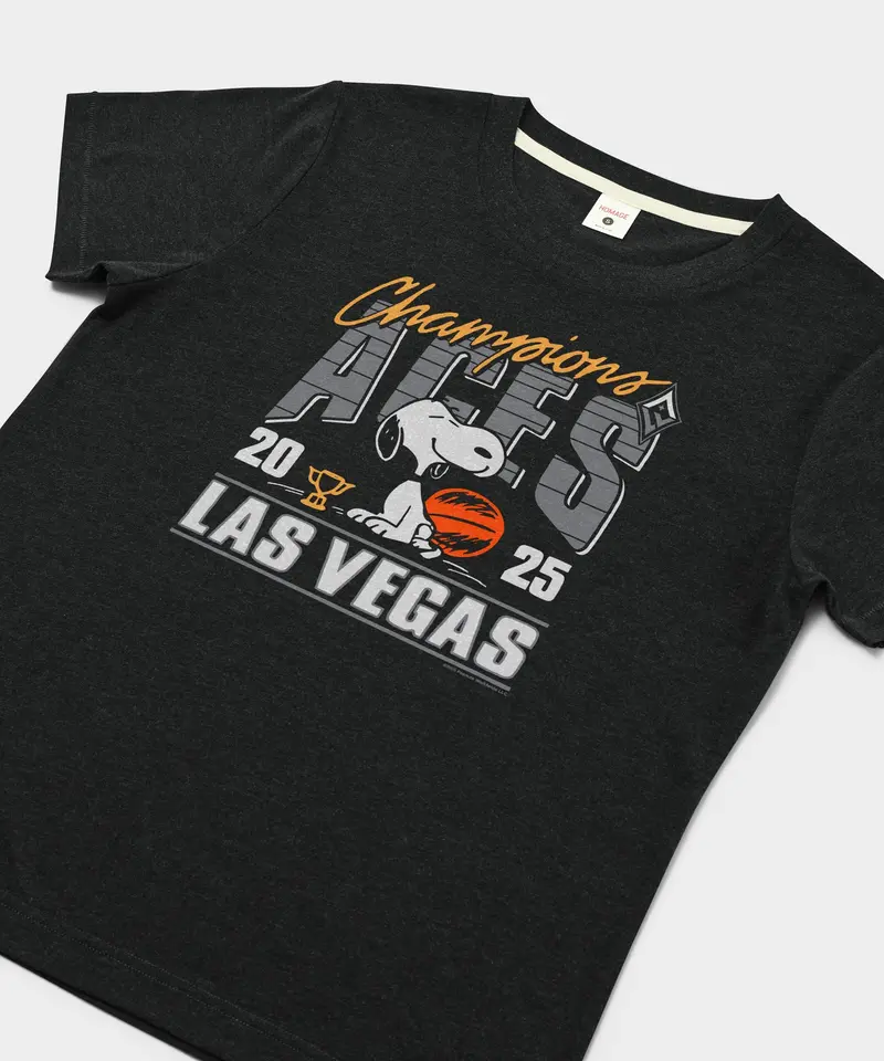 Women's Peanuts Snoopy X Las Vegas Aces 2025 Wnba Champions 2