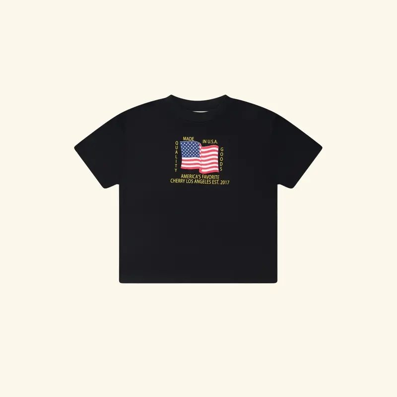 Women's Quality Goods Boxy Baby Tee (Vintage Black) 1