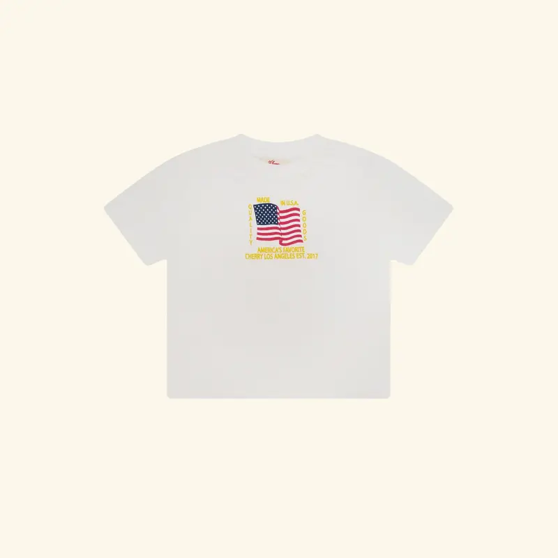 Women's Quality Goods Boxy Baby Tee (Vintage White) 1