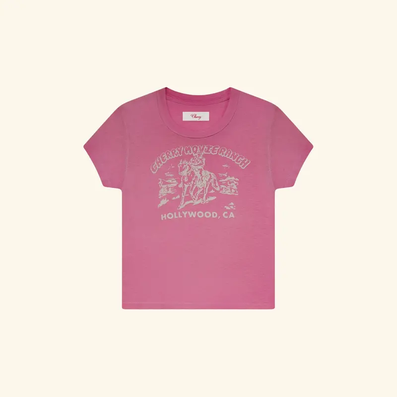 Women's Ranch Baby Tee (Fuchsia) 1
