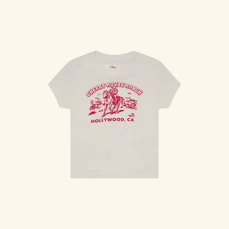 Women's Ranch Baby Tee (White) 1
