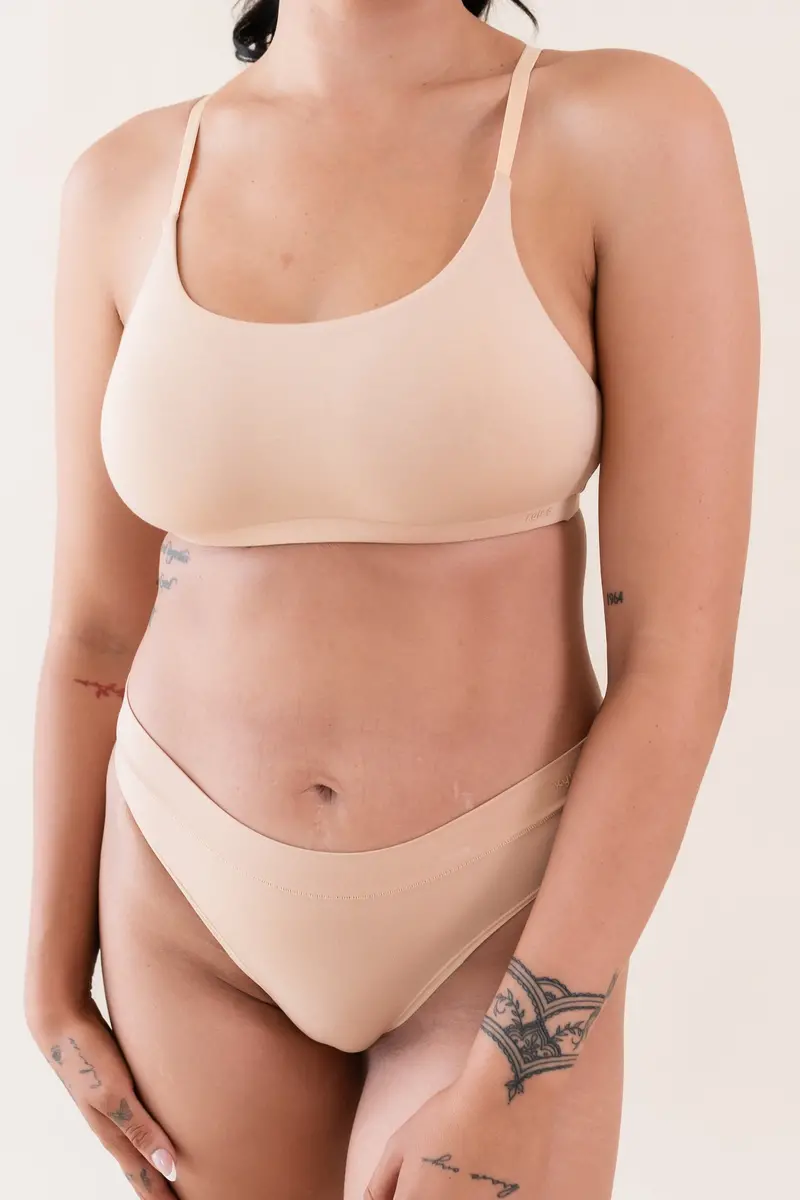 Women's Scoop Neck Bralette In Chai 1