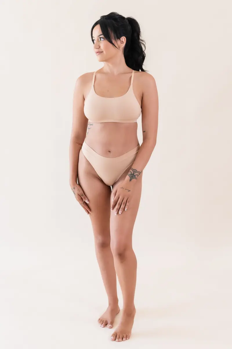 Women's Scoop Neck Bralette In Chai 2