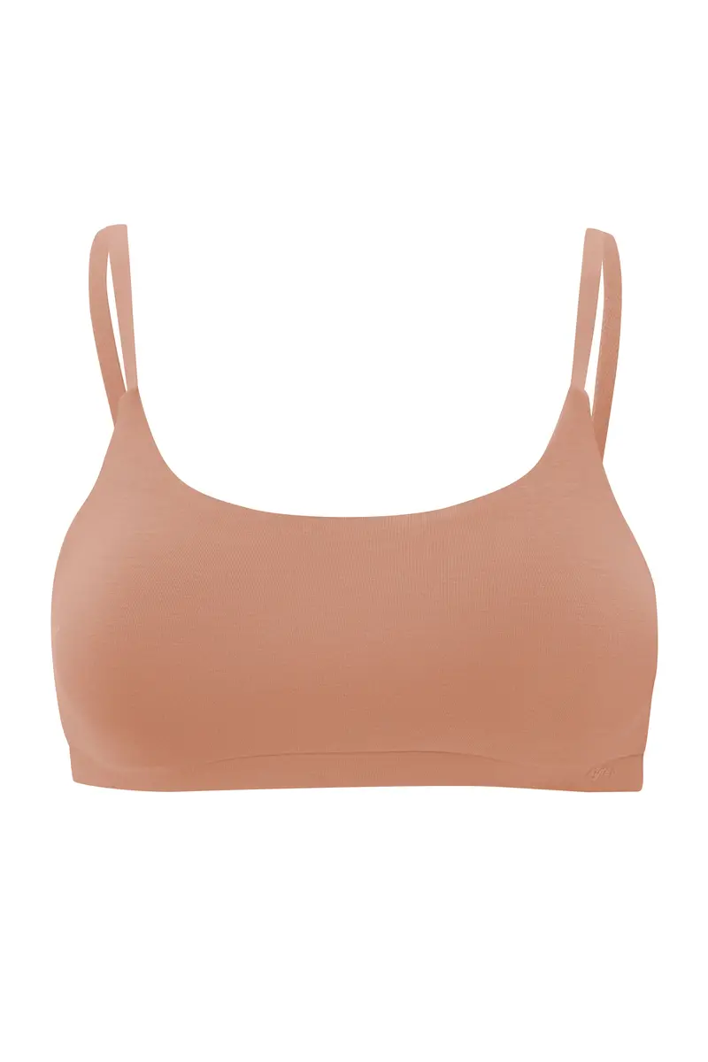 Women's Scoop Neck Bralette In Latte 6