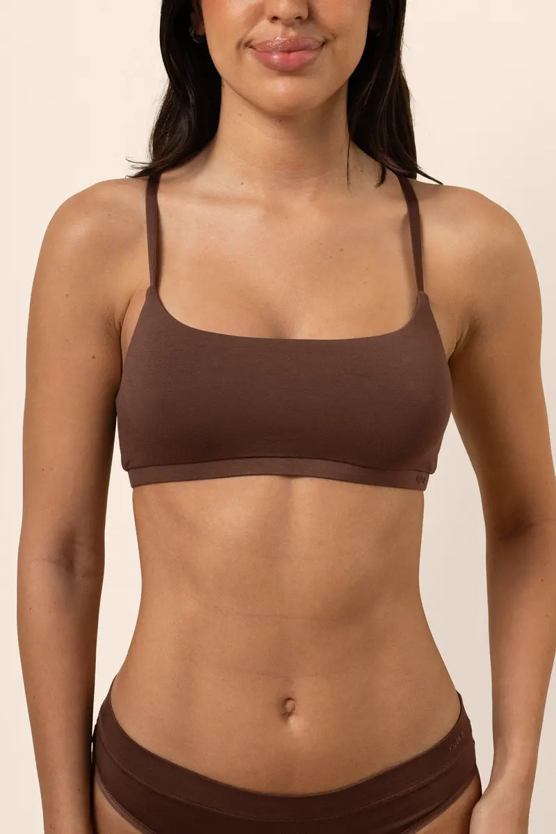 Women's Scoop Neck Bralette In Toffee 1