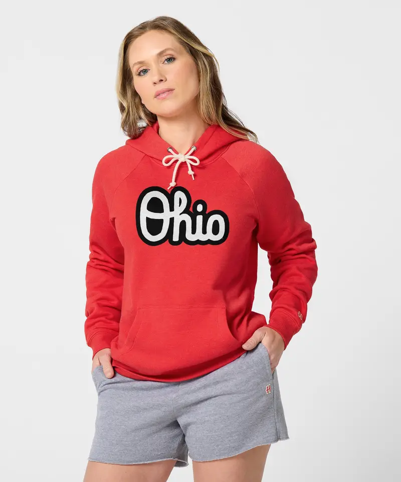 Women's Script Ohio Outline Hoodie 3