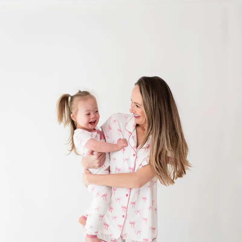 Women’S Short Sleeve Pajama Set In Bow 3