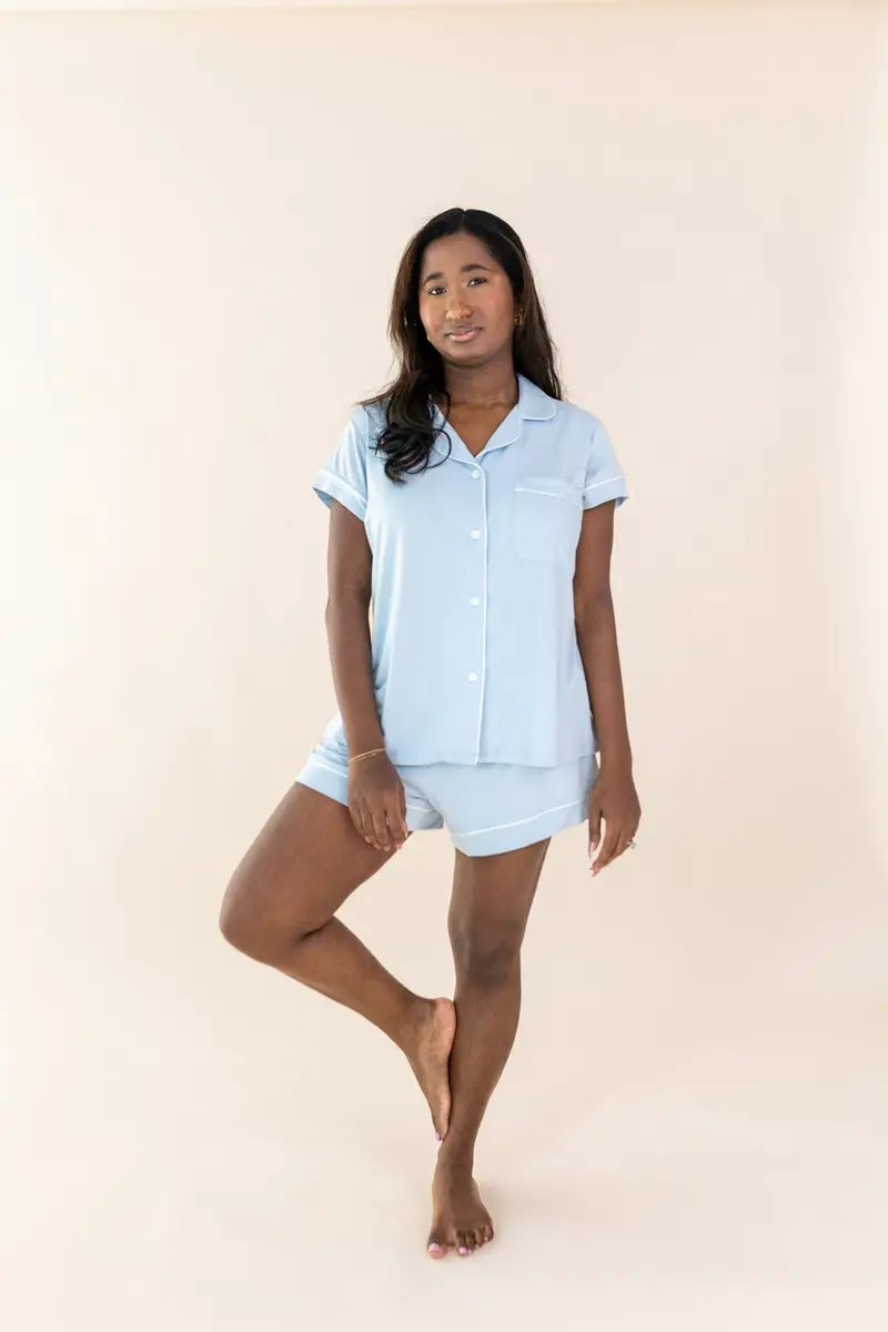 Women's Short Sleeve Pajama Set In Breeze 1