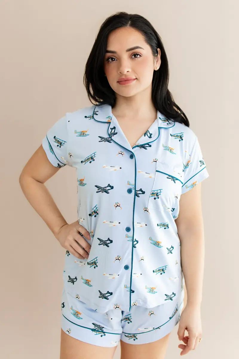 Women's Short Sleeve Pajama Set In Take Off 1