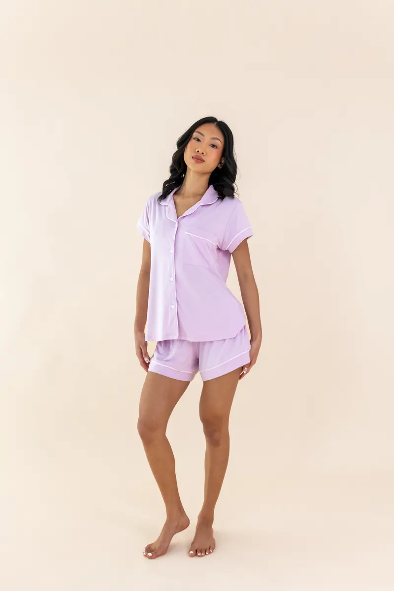 Women's Short Sleeve Pajama Set In Thistle 1