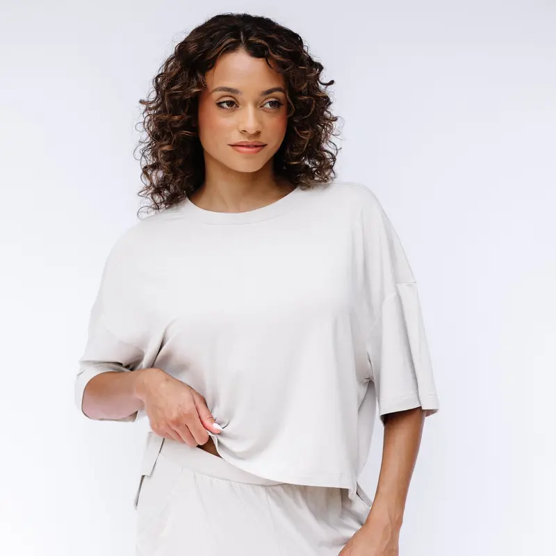 Women's Short Sleeve Tee In Oat 1