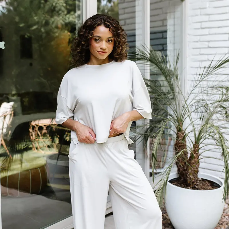 Women's Short Sleeve Tee In Oat 4