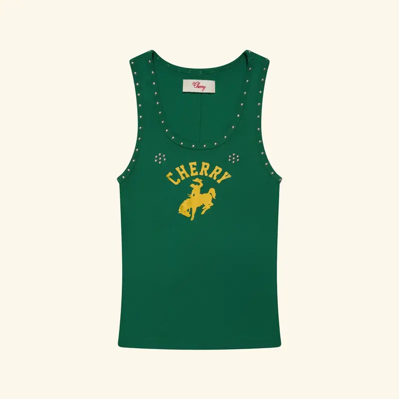 Women's Studded Tank Top (Kelly Green) 1