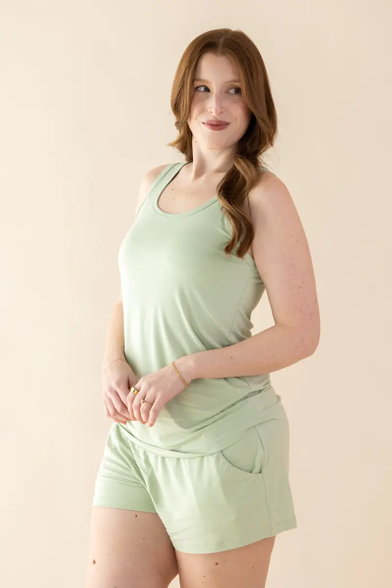 Women's Tank Set In Basil 1