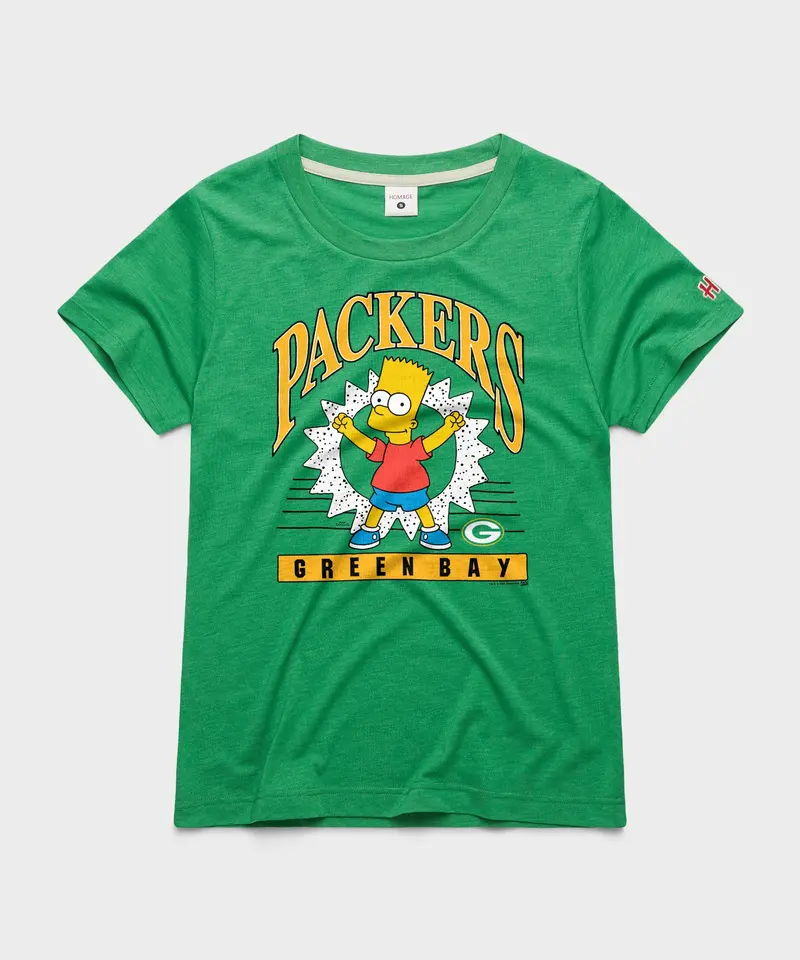 Women's The Simpsons Bart X Green Bay Packers 1