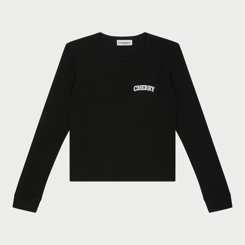 Women's Thermal Long Sleeve Tee (Black) 1