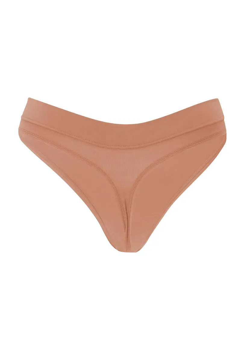 Women's Thong In Latte 3
