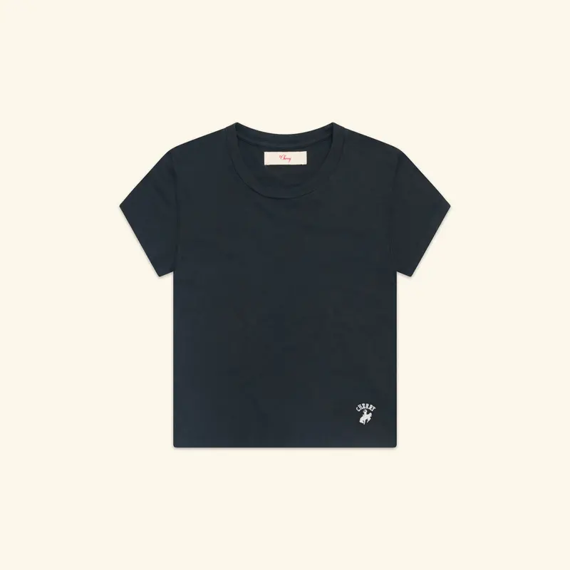 Women's Western Athletic Fitted Baby Tee (Vintage Black) 1