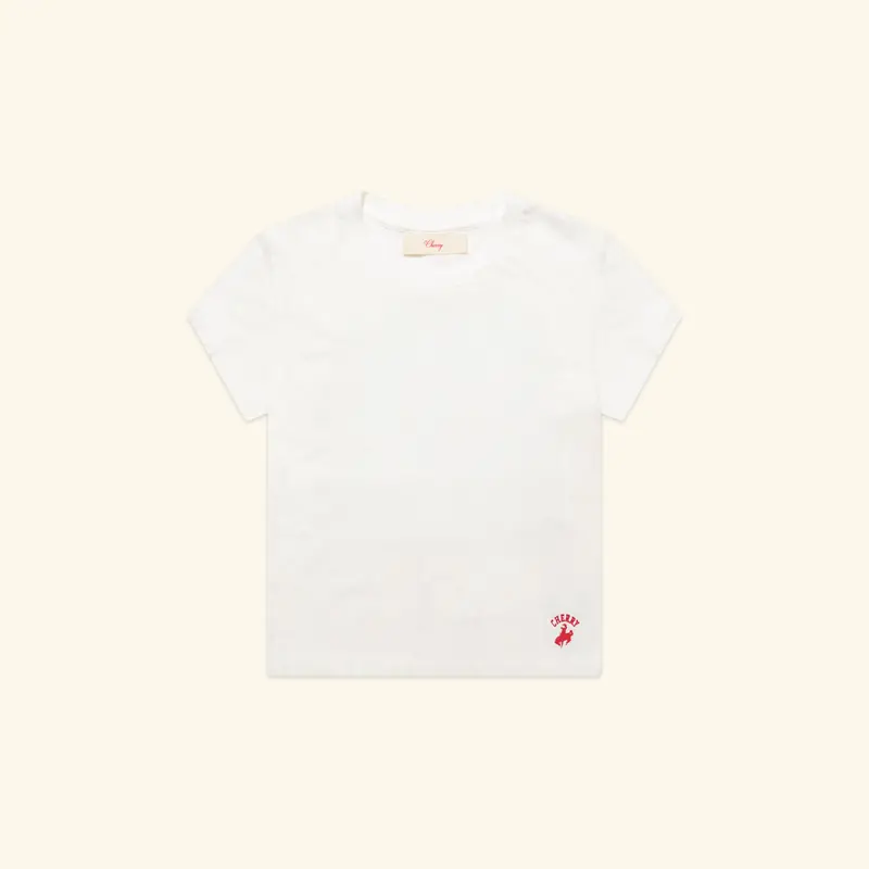 Women's Western Athletic Fitted Baby Tee (Vintage White) 1