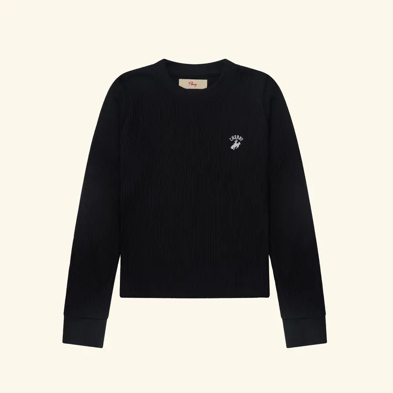 Women's Western Athletic Thermal Tee (Vintage Black) 1