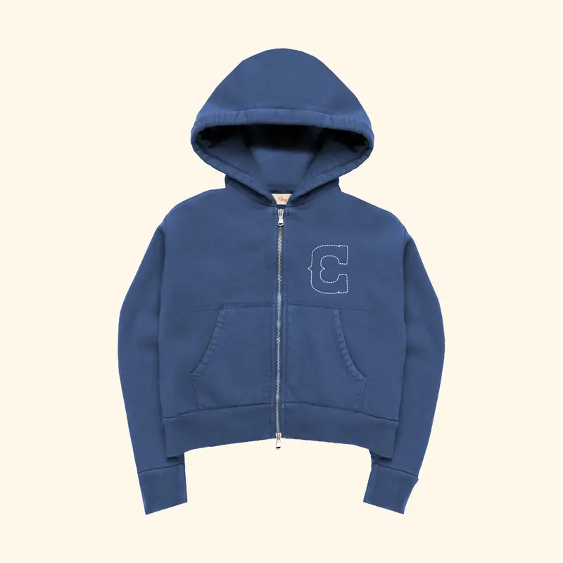 Women's Western Zip Hoodie (Sun Faded Blue) 1