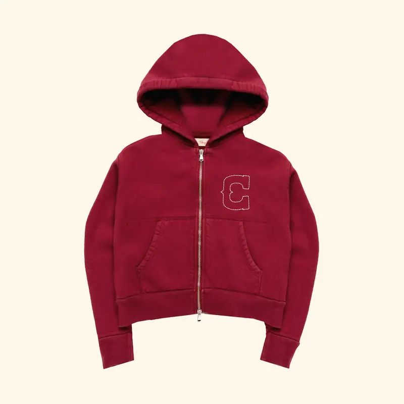 Women's Western Zip Hoodie (Sun Faded Red) 1