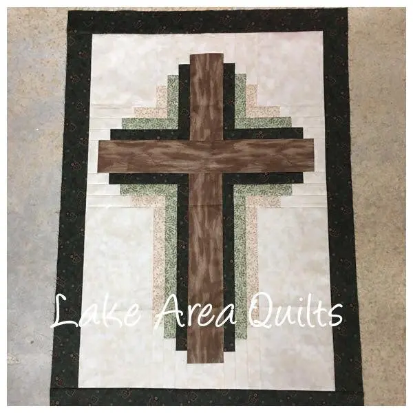 Wood Grain & Green Varient Hope Of Texas Cross - Wall Hanging Kit 1