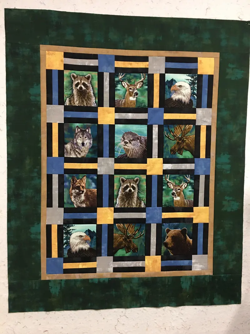 Woodland Wonders Panel Kit - All Boxed In Pattern / 42 X 51 Kit Includes Fabric & Pattern 1