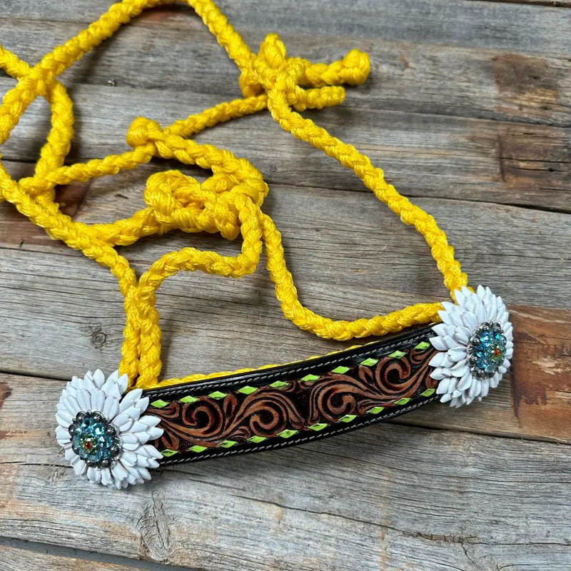 Yellow Mule Tape Halter - White And Lime #Mt213 1