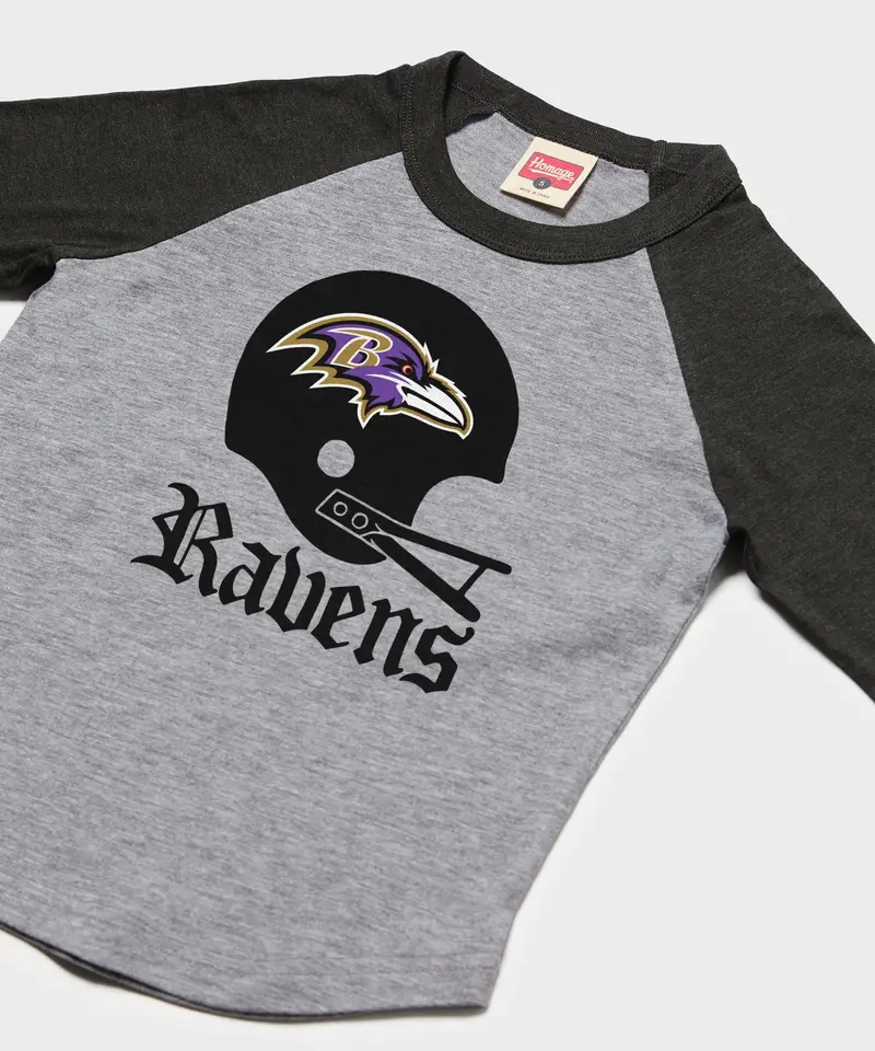 Youth Baltimore Ravens Big Helmet Raglan 2