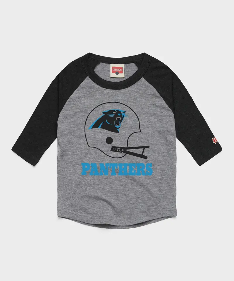 Youth Carolina Panthers Big Helmet Raglan 1