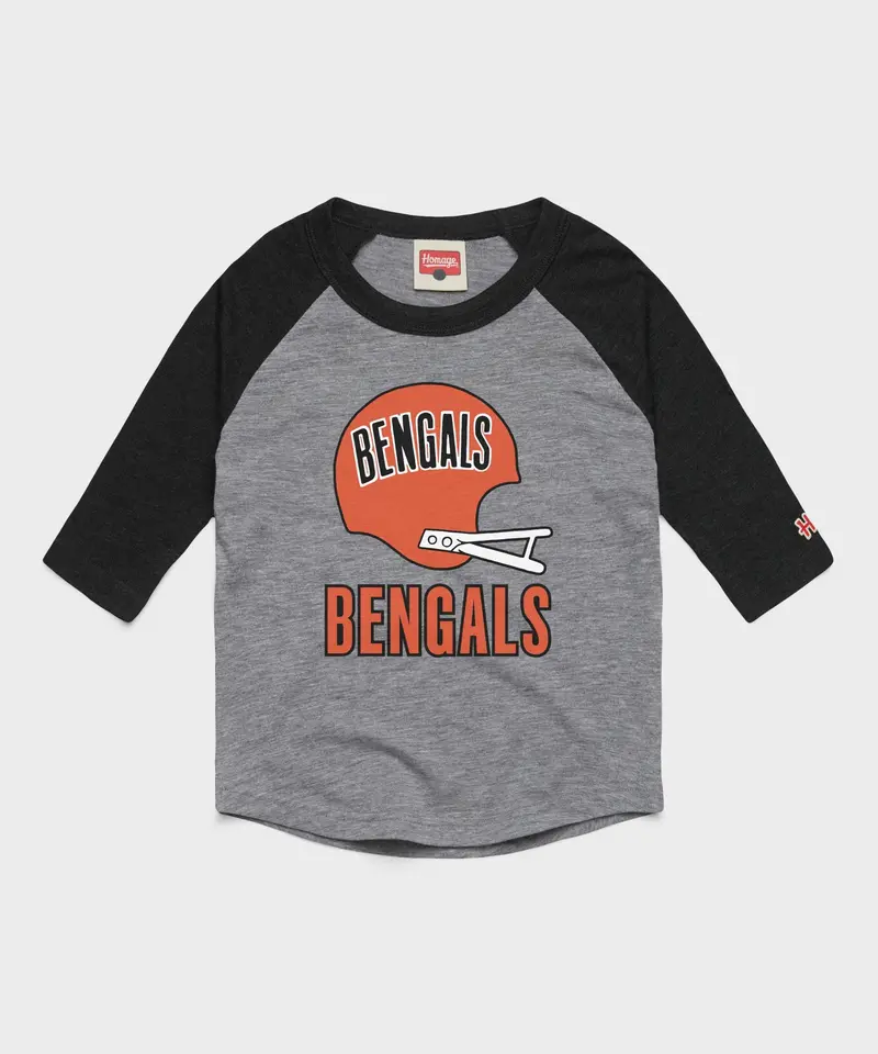 Youth Cincinnati Bengals Big Helmet Raglan 1