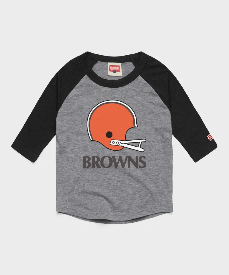 Youth Cleveland Browns Big Helmet Raglan 1