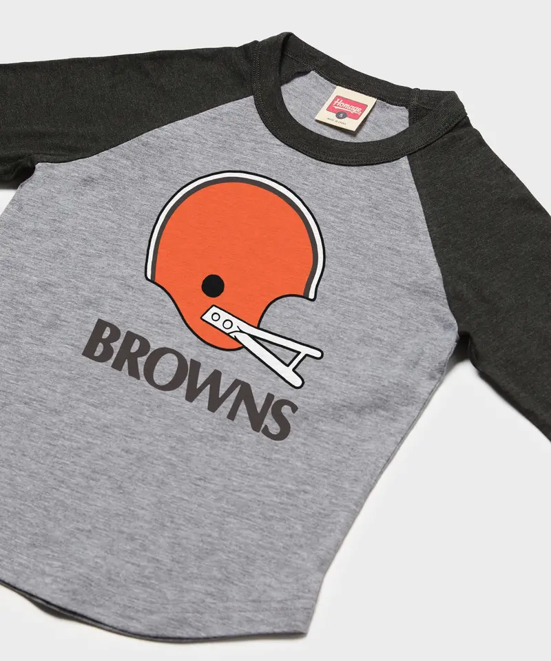 Youth Cleveland Browns Big Helmet Raglan 2
