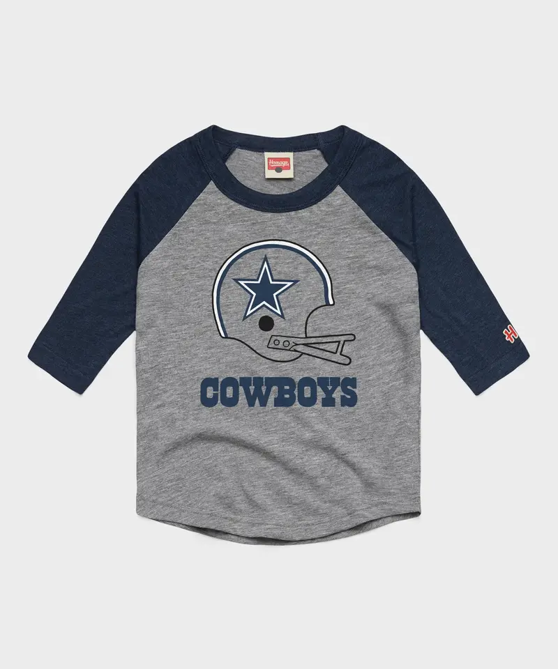 Youth Dallas Cowboys Big Helmet Raglan 1