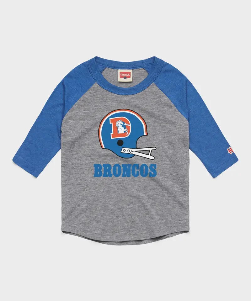 Youth Denver Broncos Big Helmet Raglan 1