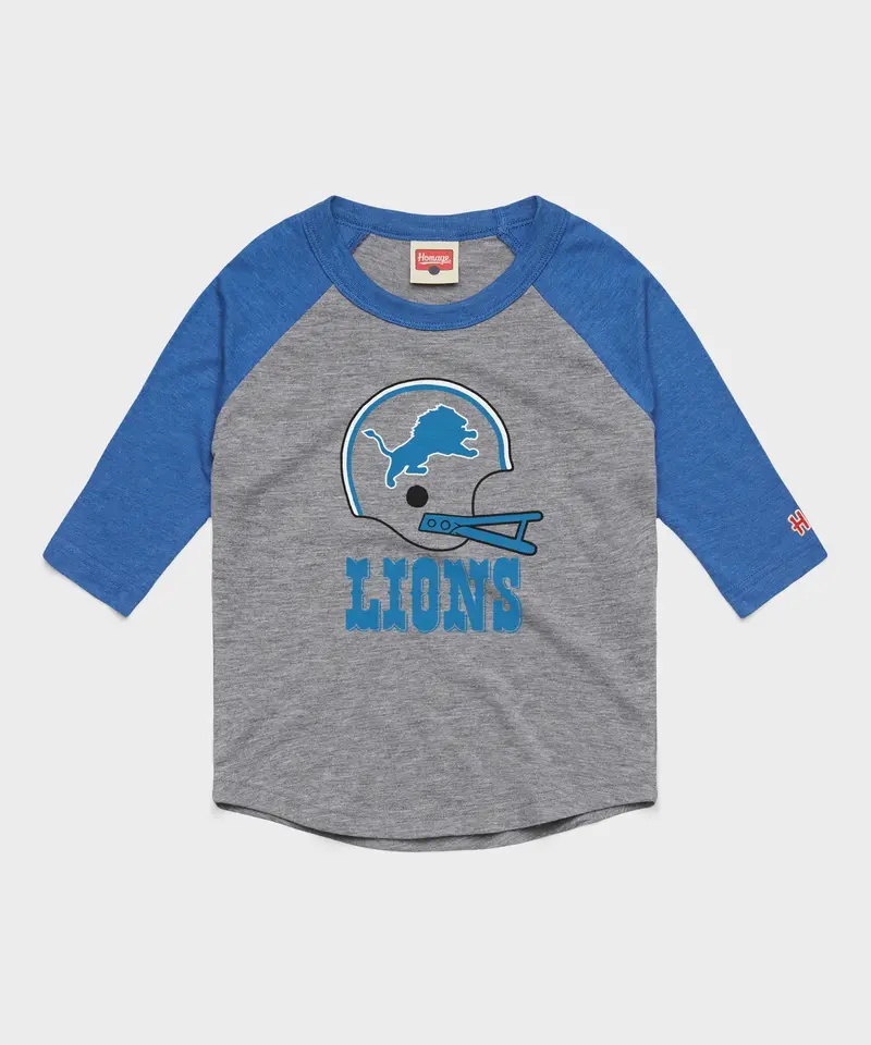 Youth Detroit Lions Big Helmet Raglan 1