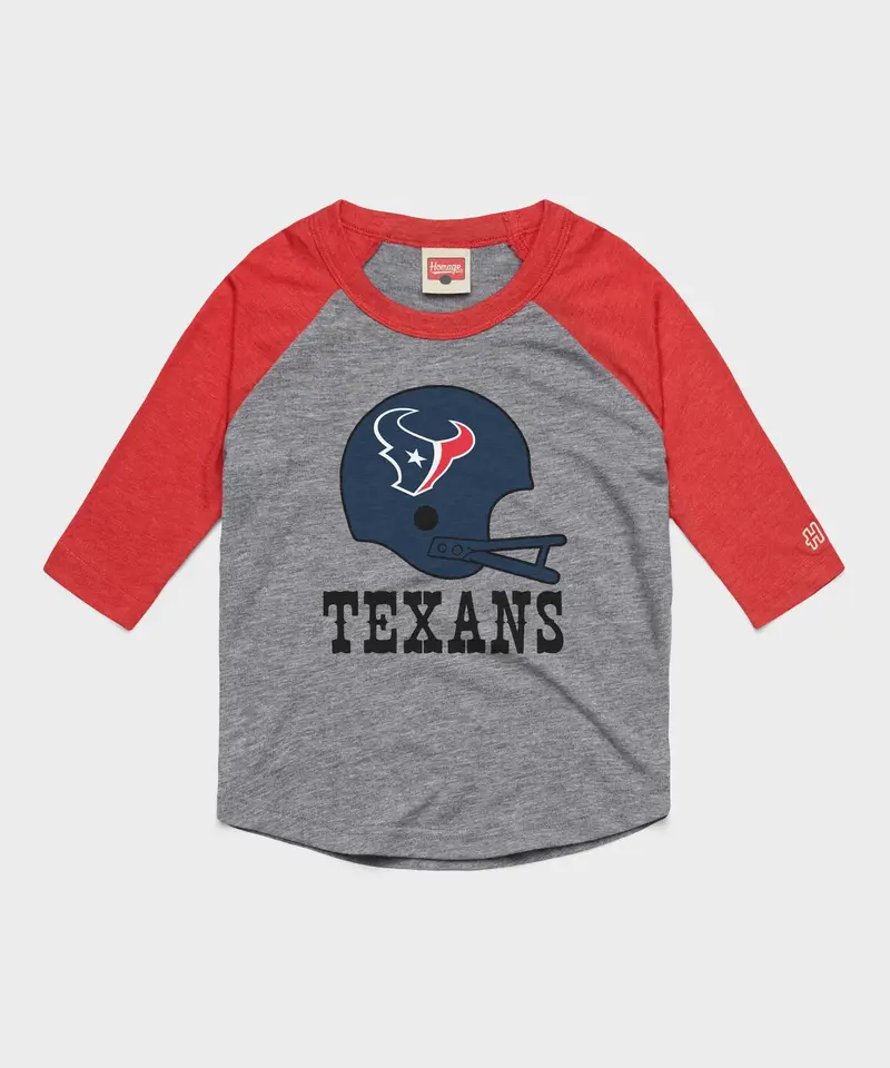 Youth Houston Texans Big Helmet Raglan 1