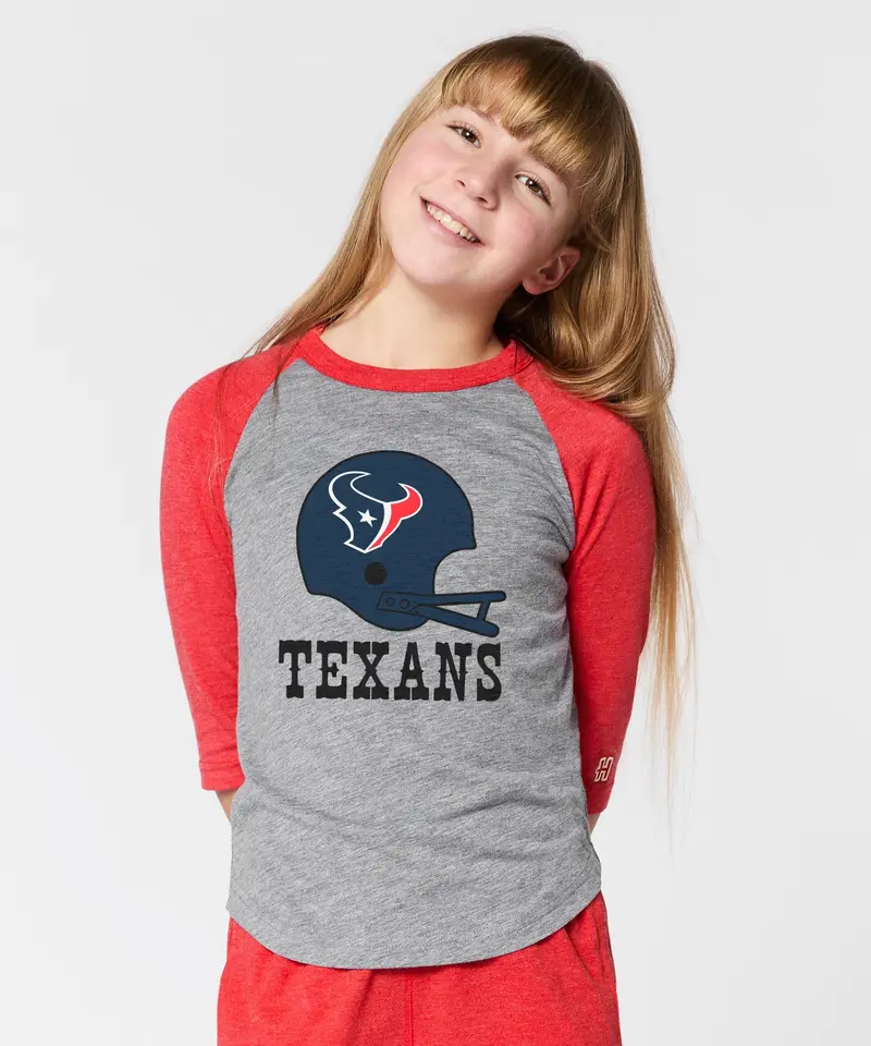Youth Houston Texans Big Helmet Raglan 3