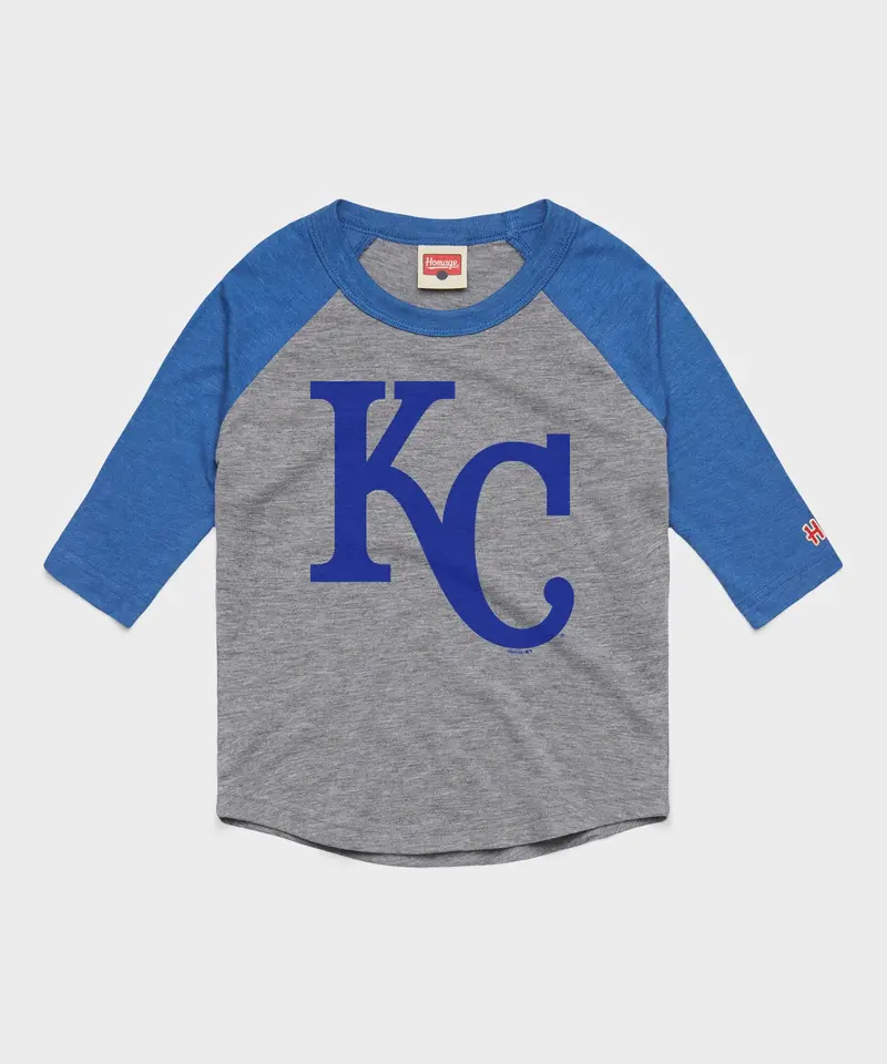 Youth Kansas City Royals Cap Logo '69 Raglan 1